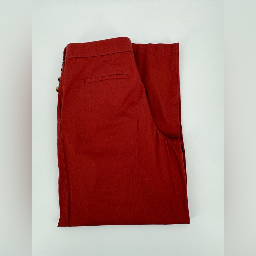 LOFT Pants High-Waist Wide Leg Pleated Red-Orange Women’s 10